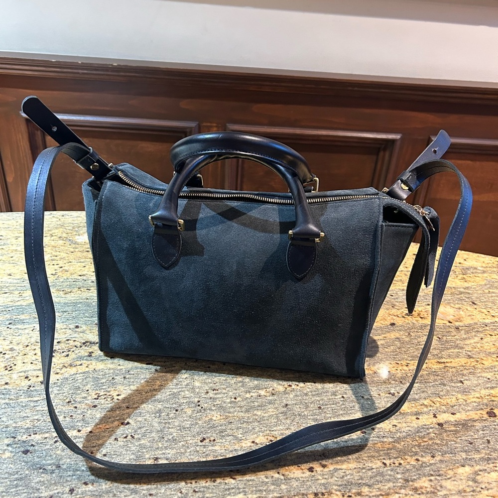 Clare V Petite Sandrine Bag in Slate Suede